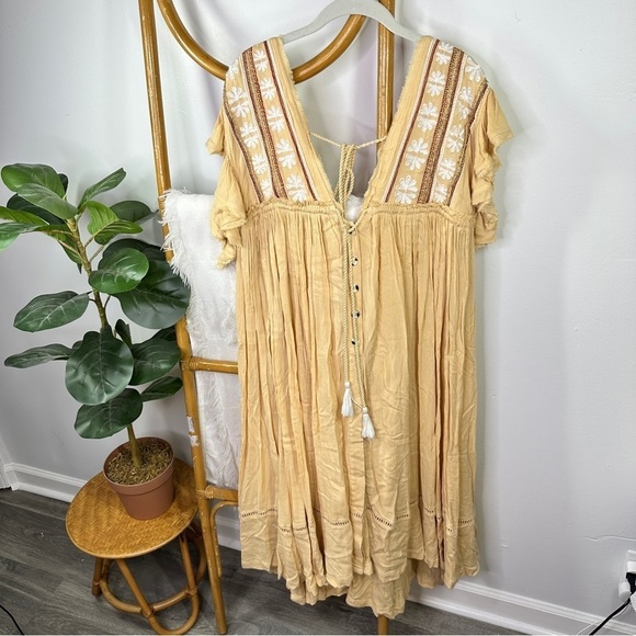 NWT Free People Tan Boho Dress sz XS - Picture 2 of 5